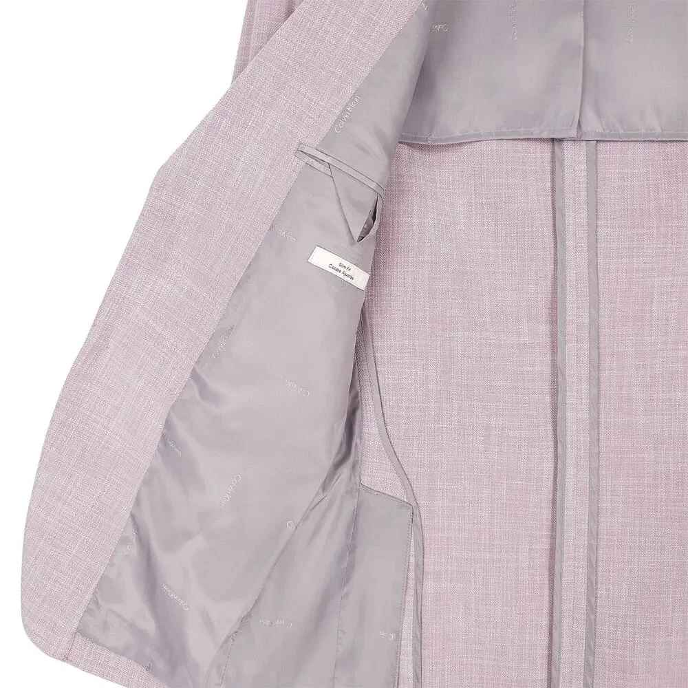 Calvin Klein Mens Slim Fit Sport Coat Blazer 34R Light Pink Solid Stretch NWT